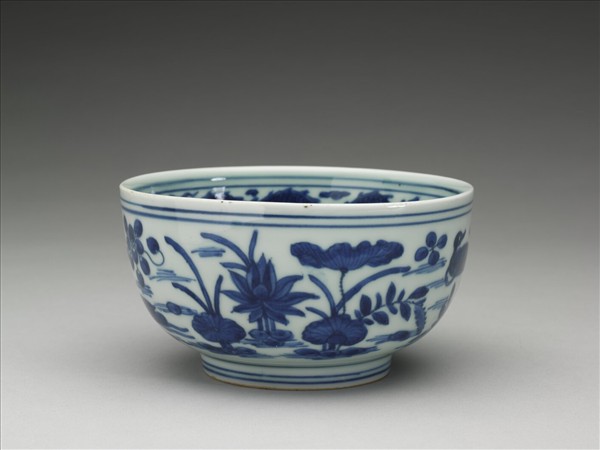 青花蓮塘鴛鴦碗