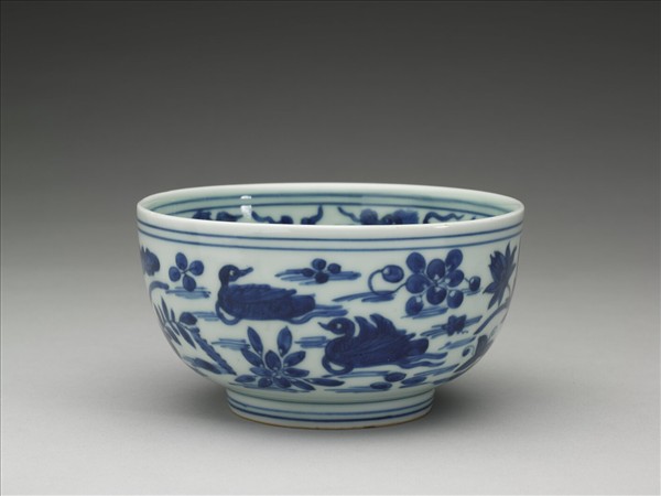 青花蓮塘鴛鴦碗