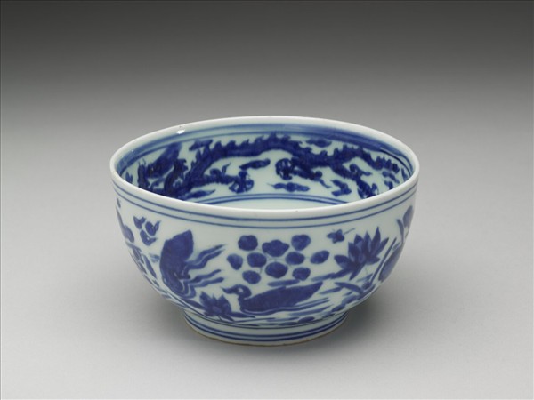 青花蓮塘鴛鴦碗