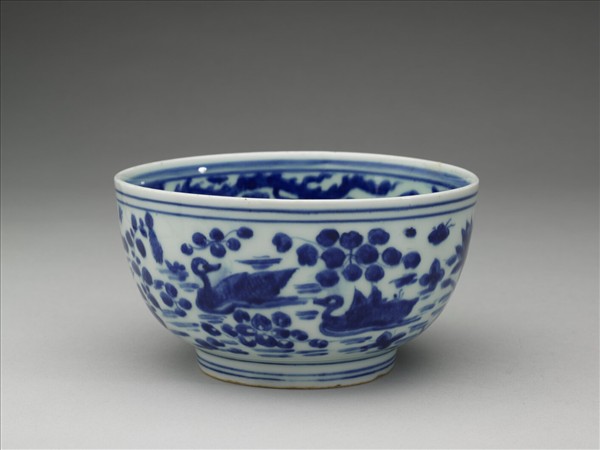 青花蓮塘鴛鴦碗