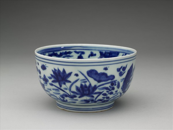 青花蓮塘鴛鴦碗