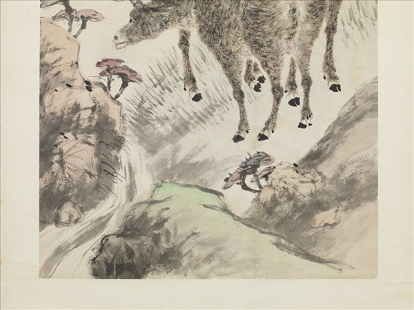 民國倪田鹿　軸