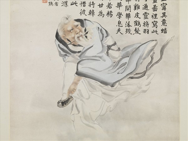 民國張善孖東方朔　軸