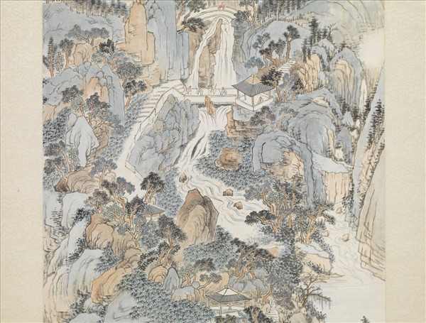 民國夏敬觀觀瀑圖　軸