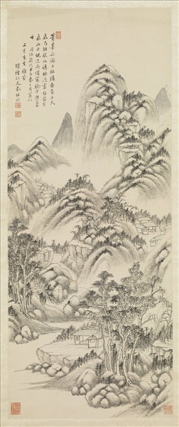 清秦祖永山水　軸