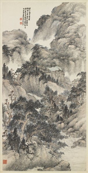 民國蕭俊賢山水　軸