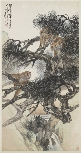 民國程璋祥猴獻瑞　軸