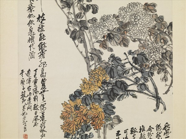 民國趙起菊花　軸