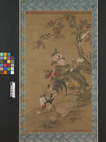 明無款花鳥　軸