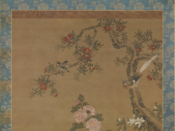 明無款花鳥　軸