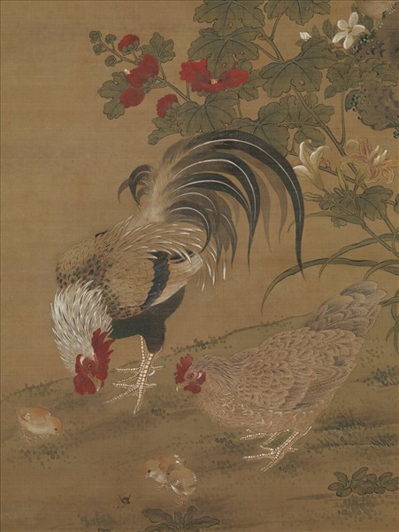 明無款花鳥　軸