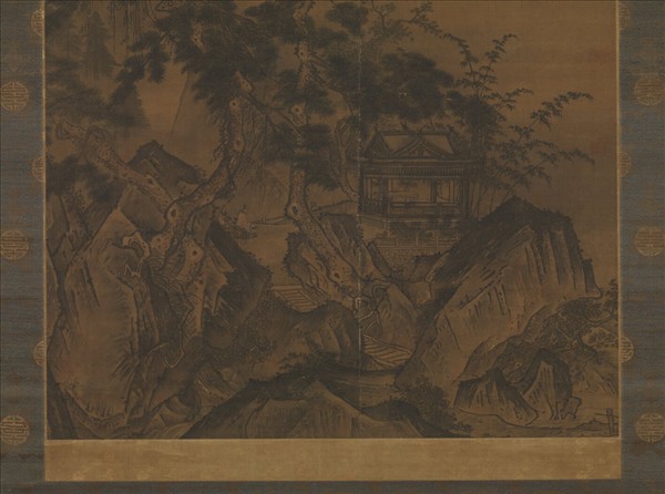 元人畫松壑鳴琴　軸