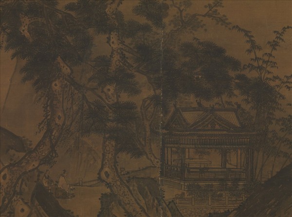 元人畫松壑鳴琴　軸