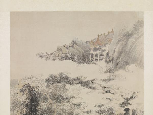 清任預山水人物　軸