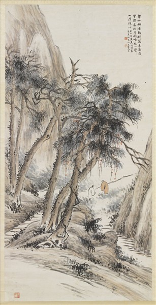 民國馮超然高邕合作山水　軸