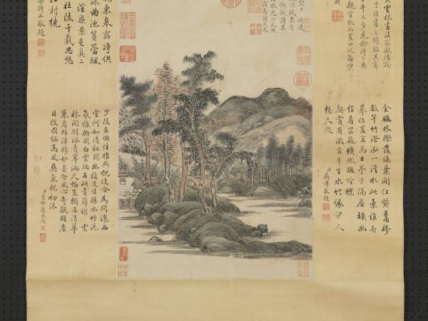 元倪瓚畫水竹居圖　軸