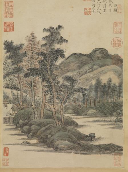 元倪瓚畫水竹居圖　軸