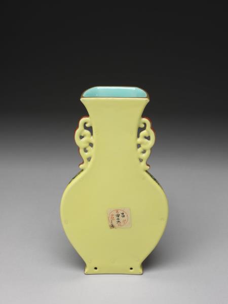 洋彩詩意雙耳四方轎瓶