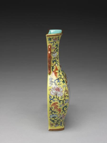 洋彩詩意雙耳四方轎瓶