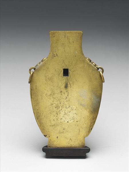 銅胎剔紅嵌玉轎瓶