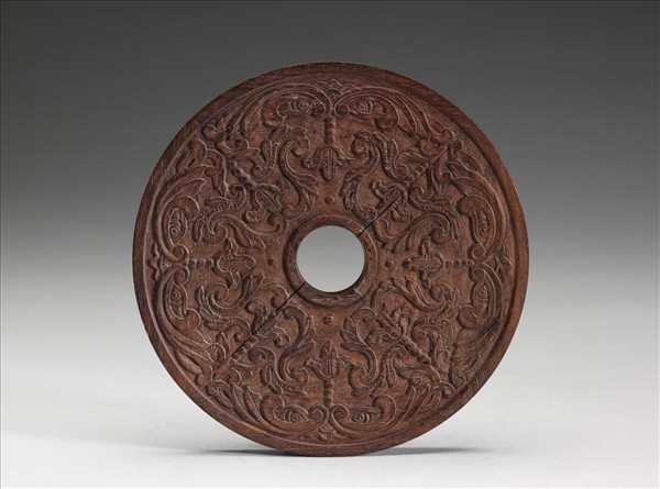 〈西清續鑑‧第二十一冊〉鏡匣雕刻木蓋附董誥〈花卉〉