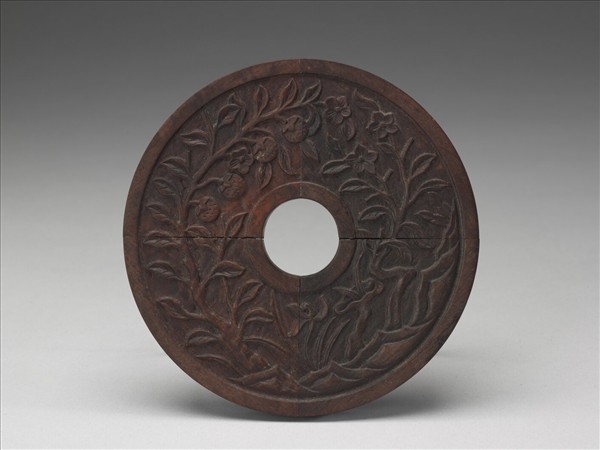 〈寧壽續鑑‧第二十三冊〉鏡匣雕刻木蓋附德山〈山水〉