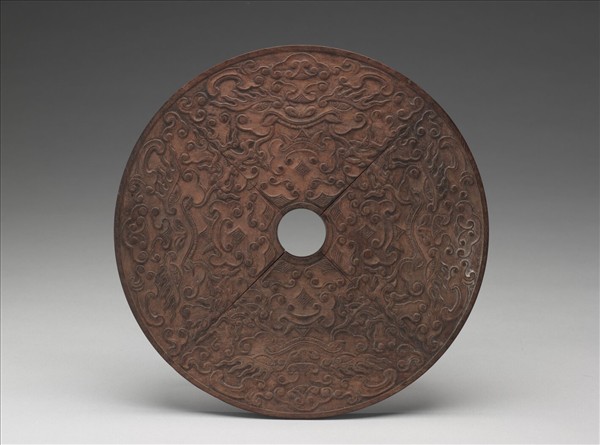 雕刻木蓋附楊大章〈梧桐院落〉