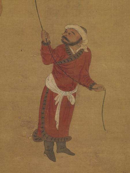 明人畫麒麟沈度頌　軸