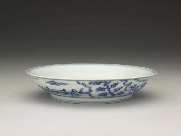 青花〈秋夕〉詩意仕女圖碗