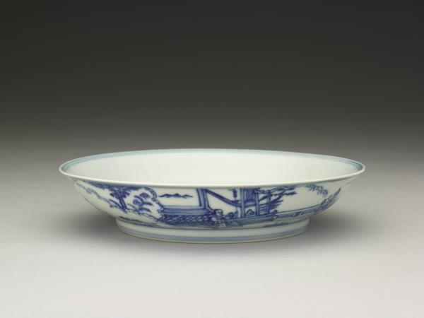 青花〈秋夕〉詩意仕女圖碗