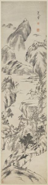 清朱耷山水　軸