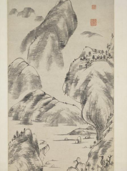 清朱耷山水　軸