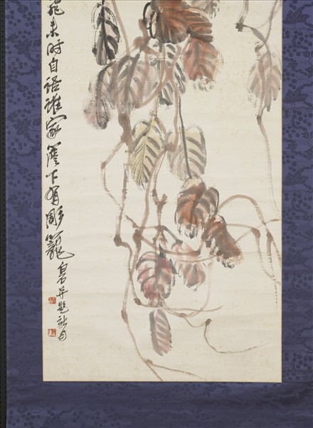 民國齊白石紅藤鸜鵒　軸