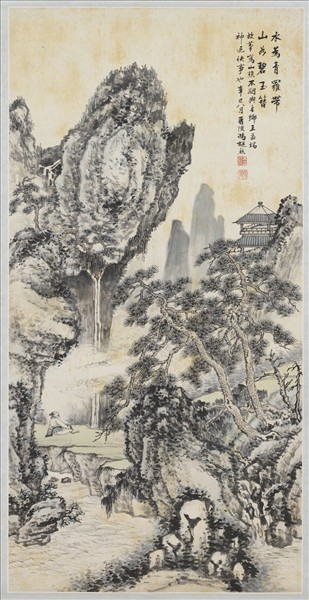 民國馮迥觀瀑圖　軸