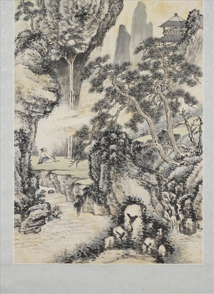 民國馮迥觀瀑圖　軸