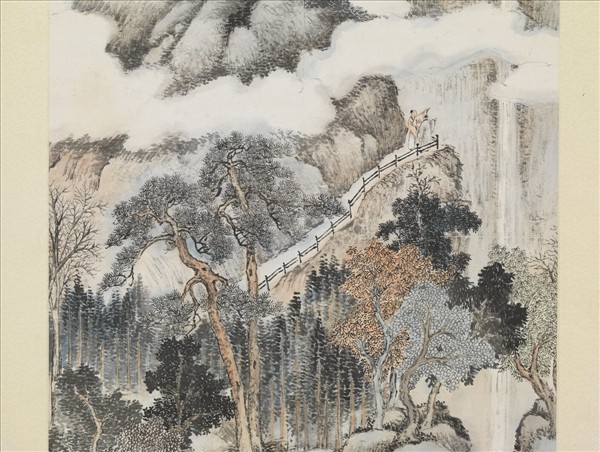 民國林紓廬山觀瀑　軸