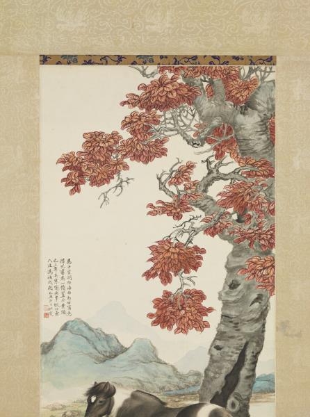 民國馬晉畫馬金城補圖　軸