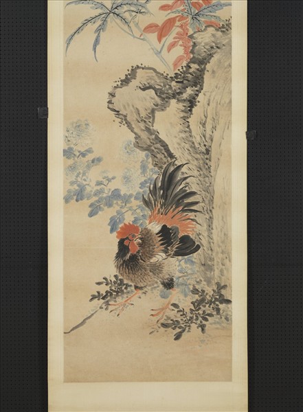 清張熊花鳥四屏　軸　秋堦艷卉