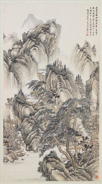 民國張克龢煙靄青嶂　軸