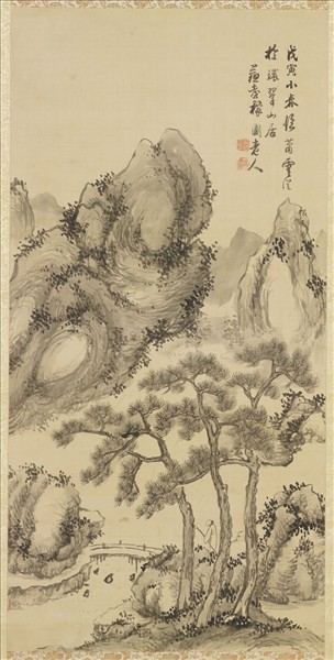 清江大來臨蕭雲從山水　軸