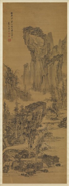 清周鐸仿梅花道人山水  軸