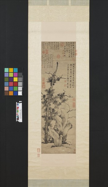 元張舜咨畫樹石　軸