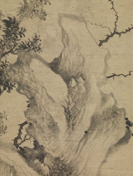 元張舜咨畫樹石　軸