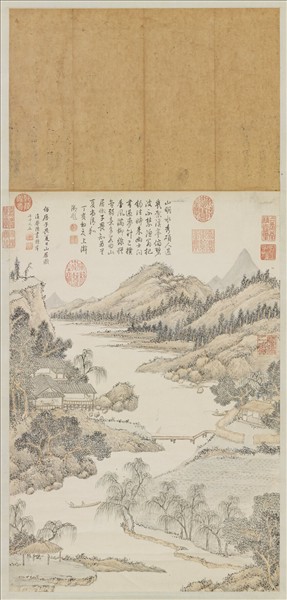 清陳書夏日山居圖　軸
