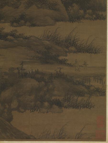 五代南唐巨然囊琴懷鶴　軸