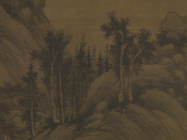 五代南唐巨然囊琴懷鶴　軸