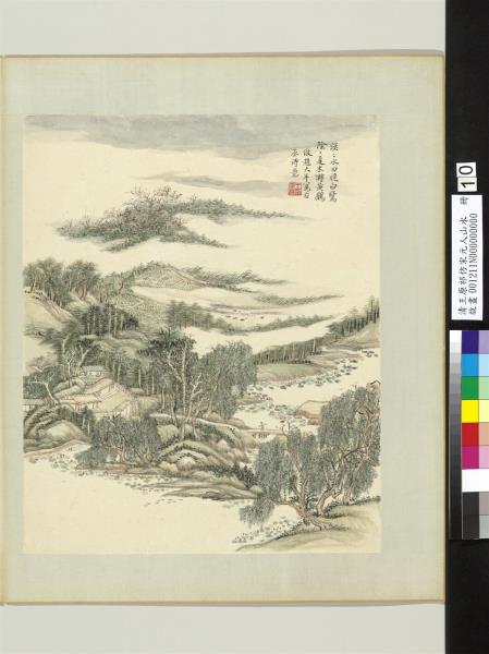 清王原祁仿宋元人山水　冊　山田荷柳