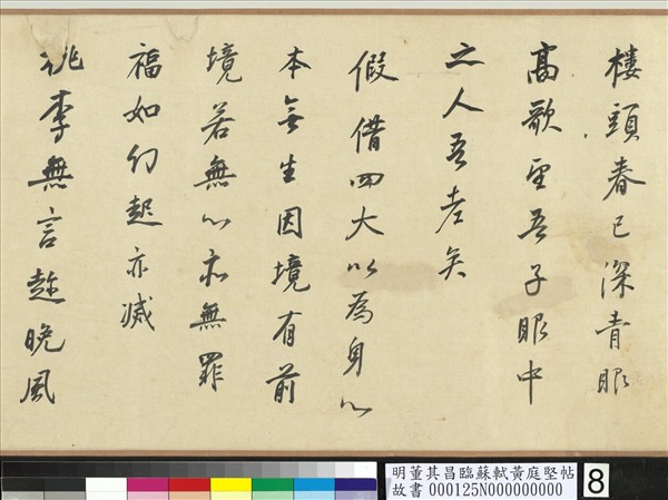 明董其昌臨蘇軾黃庭堅帖　卷