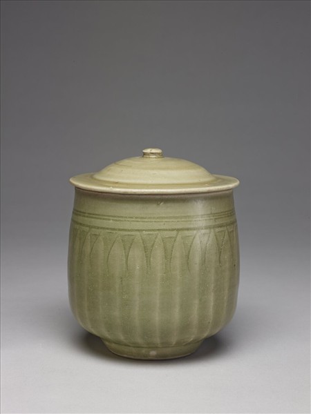 青花 葉形 三足 筆洗 匙付(A887)｜