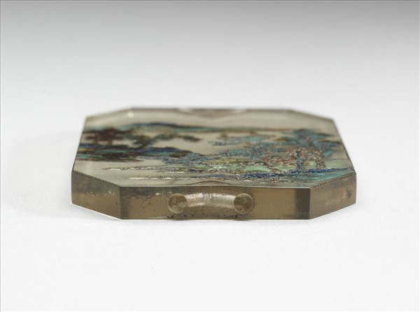 玻璃胎畫琺瑯山水牌